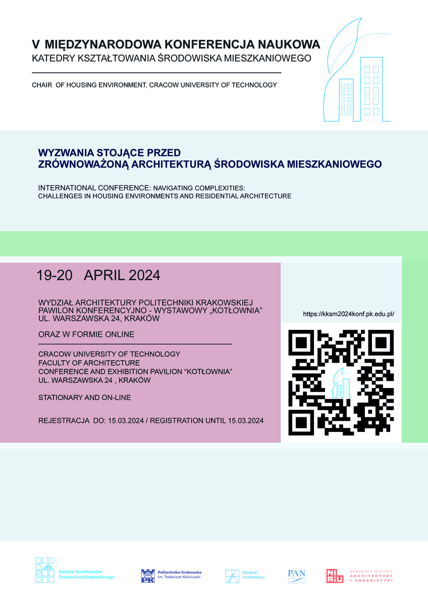 V Międzynarodowa Konferencja: "Wyzwania stojące przed zrównoważoną architekturą środowiska mieszkaniowego" - plakat