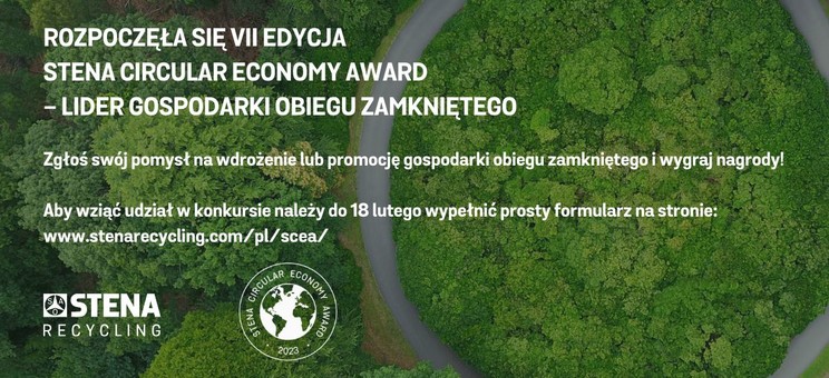 VII edycja Konkursu Stena Circular Economy Award - Lider Gospodarki Obiegu Zamkniętego - plakat.