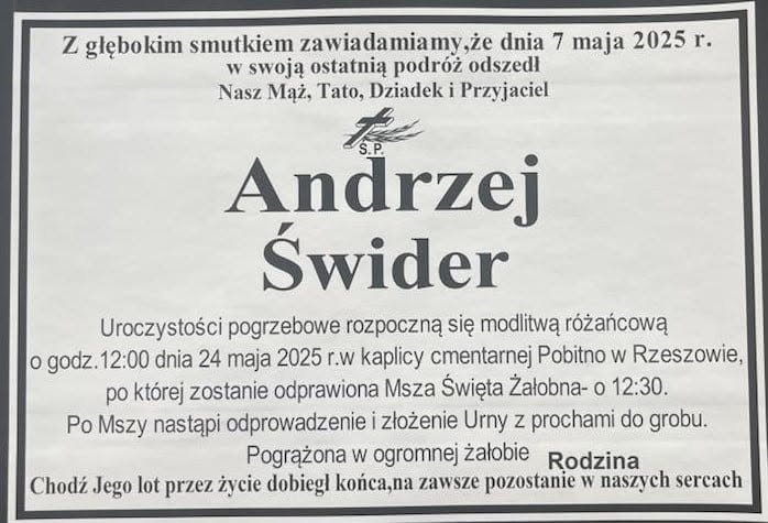 Nekrolog dr. inż. Andrzeja Świdra