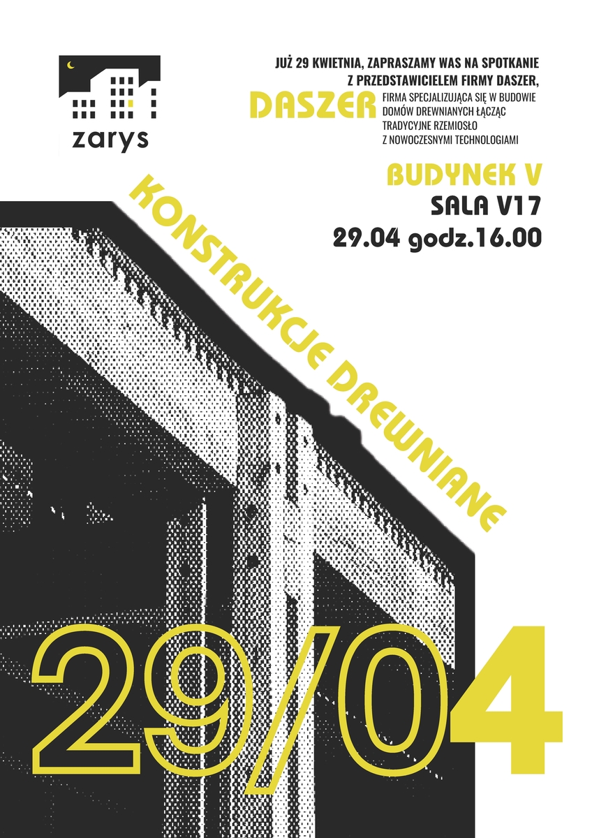Spotkanie z przedstawicielem firmy DASZER - 29 kwietnia 2025 r. godz. 16:00 sala V-17 - plakat