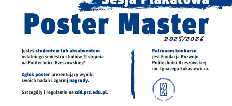 KONKURS Dyplomowa Sesja Plakatowa POSTER MASTER 2026 - plakat konkursu