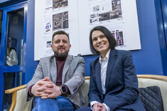 Od lewej: dr hab. inż. Przemysław Leń, prof. PRz, Joanna Szozda - Dyrektor Departamentu Dróg i Publicznego Transportu Zbiorowego w Rzeszowie