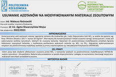 8. "Usuwanie azotanów na modyfikowanym materiale zeolitowym" - inż. Mateusz Rożnowski