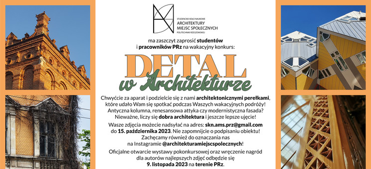 Wakacyjny Konkurs "Detal w Architekturze" - plakat