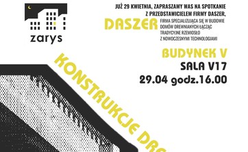 Spotkanie z przedstawicielem firmy DASZER - 29 kwietnia 2025 r. godz. 16:00 sala V-17 - plakat