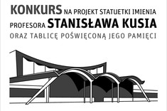 Platat konkuroswy przedstawiający jeden z projektów Profesora Kusia z datami