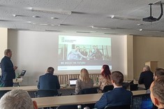 Wystąpienie dr. inż. Krzysztofa Boryczko podczas warsztatów w ramach projektu "Circular waste water management in conditions of 4 countries: concepts, approaches and technologies”