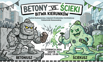 „Betony vs Ścieki: Bitwa Kierunków”! - plakat