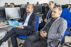 Na pierwszym planie od lewej: K. Fijołek, prof. L. Lichołai, prof. T. Siwowski.