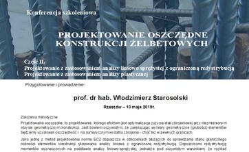 Konferencja szkoleniowa - "Projektowanie oszczędne konstrukcji betonowych"