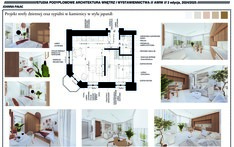 Projekt strefy dziennej oraz sypialni w kamienicy w stylu japandi