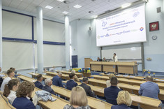 Wystąpienie dr inż. Barbary Rusinek - Przewodniczącej Komitetu Okręgowego Olimpiady Wiedzy i Umiejętności Budowlanych, fot. B.Motyka