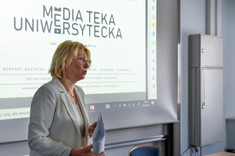 Wystąpienie Prodziekan ds. kształcenia dla kierunków Budownictwo, Architektura oraz Transport Wydziału Budownictwa, Inżynierii Środowiska i Architektury dr inż. Marzena Kłos, prof. PRz, fot. mgr Dawid Zientek 