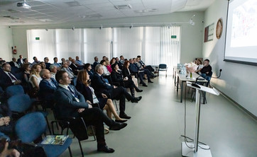 Uczestnicy w trakcie obrad w siedzibie Podkarpackiej Okręgowej Izby Inżynierów Budownictwa