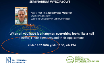 Plakakt z zaprosazeniem na Seminarium Wydziałowe 15.07.2026 r.