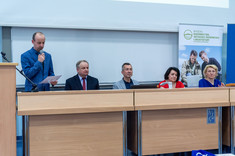 Wystąpienie dr. inż. Przemysława Miąsika (Katedra Budownictwa Ogólnego), fot. A. Surowiec