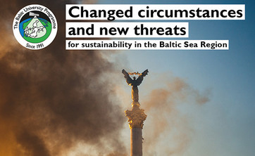Konferencja Studencka BUP: &#34;Zmienione okoliczności i nowe zagrożenia dla zrównoważonego rozwoju w regionie Morza Bałtyckiego&#34; - plakat
