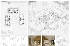 Praca dyplomowa mgr. inż. arch. Przemysława Dybasia przedstawiająca zespół trzech domów.