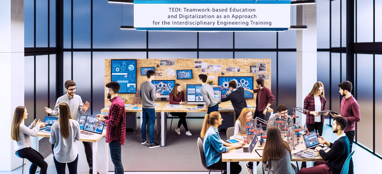 Grafika dot. projektu TEDI - Teamwork-based Education and Digitalization as an Approach for the Interdisciplinary Engineering Training