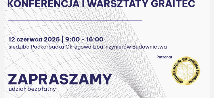 Baner z informacjami o warsztatach Graitec, 12.06.2025 r.. g. 9-16