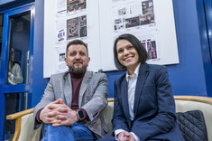 Od lewej: dr hab. inż. Przemysław Leń, prof. PRz, Joanna Szozda - Dyrektor Departamentu Dróg i Publicznego Transportu Zbiorowego w Rzeszowie