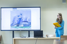 Prezentacja pierwszego etapu projektu architektonicznego Muzeum Politechniki Rzeszowskiej, prezentacja projektu przez Patrycję Matyś.