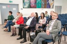 Uczestnicy uroczystego podsumowania konkursu na najlepszą pracę dyplomową, organizowanego przez Polskie Zrzeszenie Inżynierów i Techników Sanitarnych Oddział Podkarpacki wspólnie z Podkarpacka Okręgowa Izba Inżynierów Budownictwa.