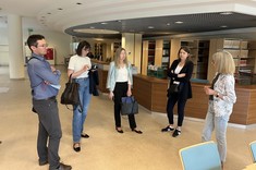 Przedstawiciele zespołu projektu „Iskra - budowanie międzyuczelnianych zespołów badawczych" „Politechniczna Sieć VIA CARPATIA im. Prezydenta RP Lecha Kaczyńskiego" z Politechnik: Rzeszowskiej, Białostockiej i Lubelskiej w Centrum Informacyjno-Bibliotecznym Politechniki Rzeszowskiej.