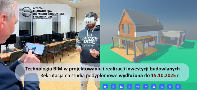 Gogle VR/AR oraz widok modelu 3D jednorodzinnego budynku mieszkalnego