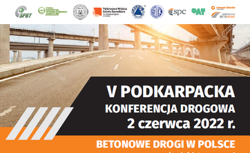 V Podkarpacka Konferencja Drogowa &#34;BETONOWE drogi w Polsce&#34; - plakat