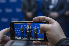 Konferencja prasowa podczas wydarzenia pn. „Innowacyjne technologie w zarządzaniu infrastrukturą komunikacyjną”